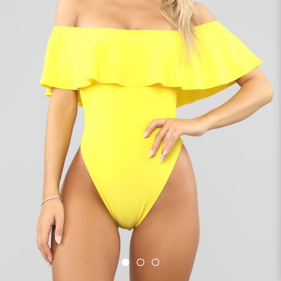 Flounce with it Swimsuit- Yellow - Picture 1 of 5